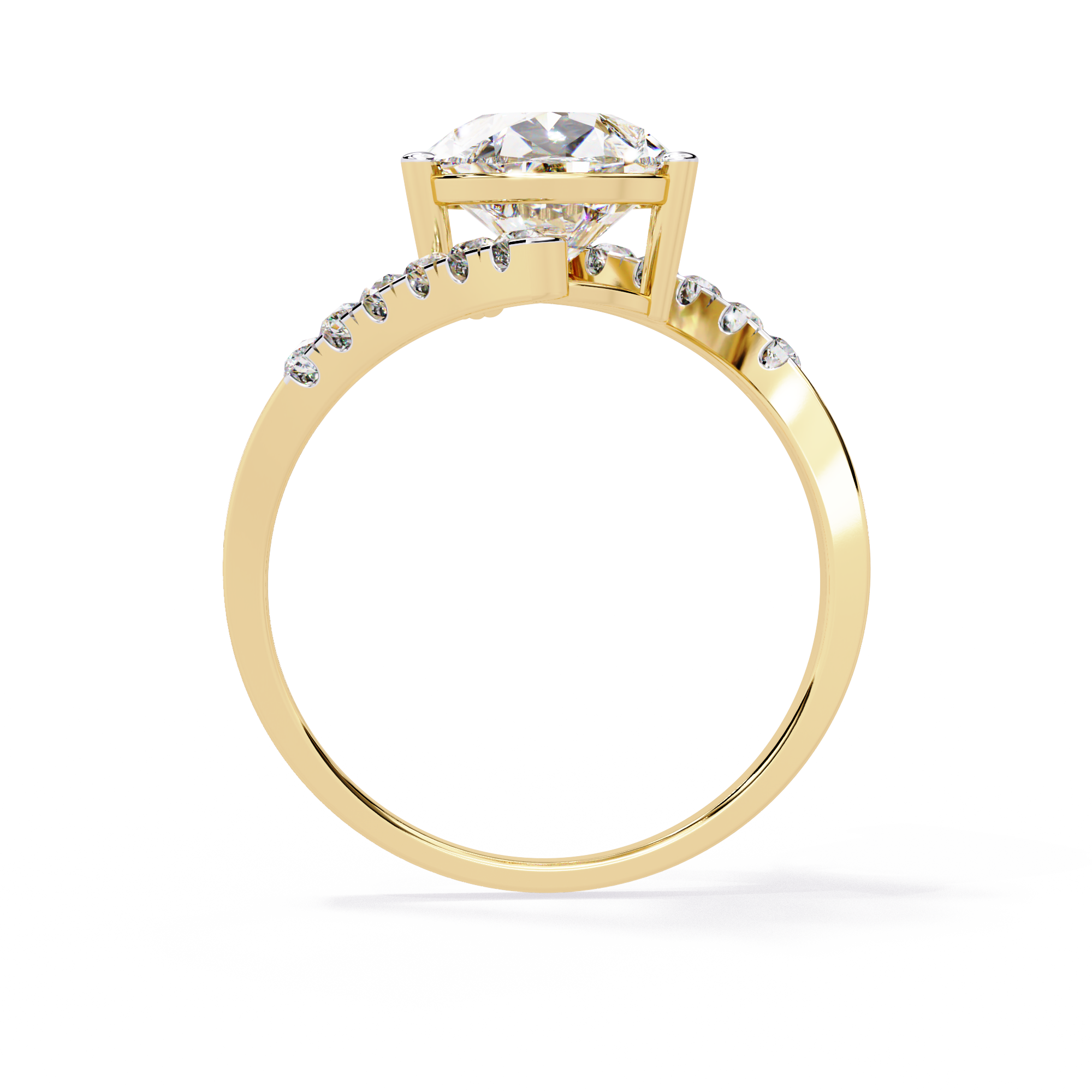 2.81 Ct Fancy Lab Diamond Ring in 14k Gold – Solitairekart
